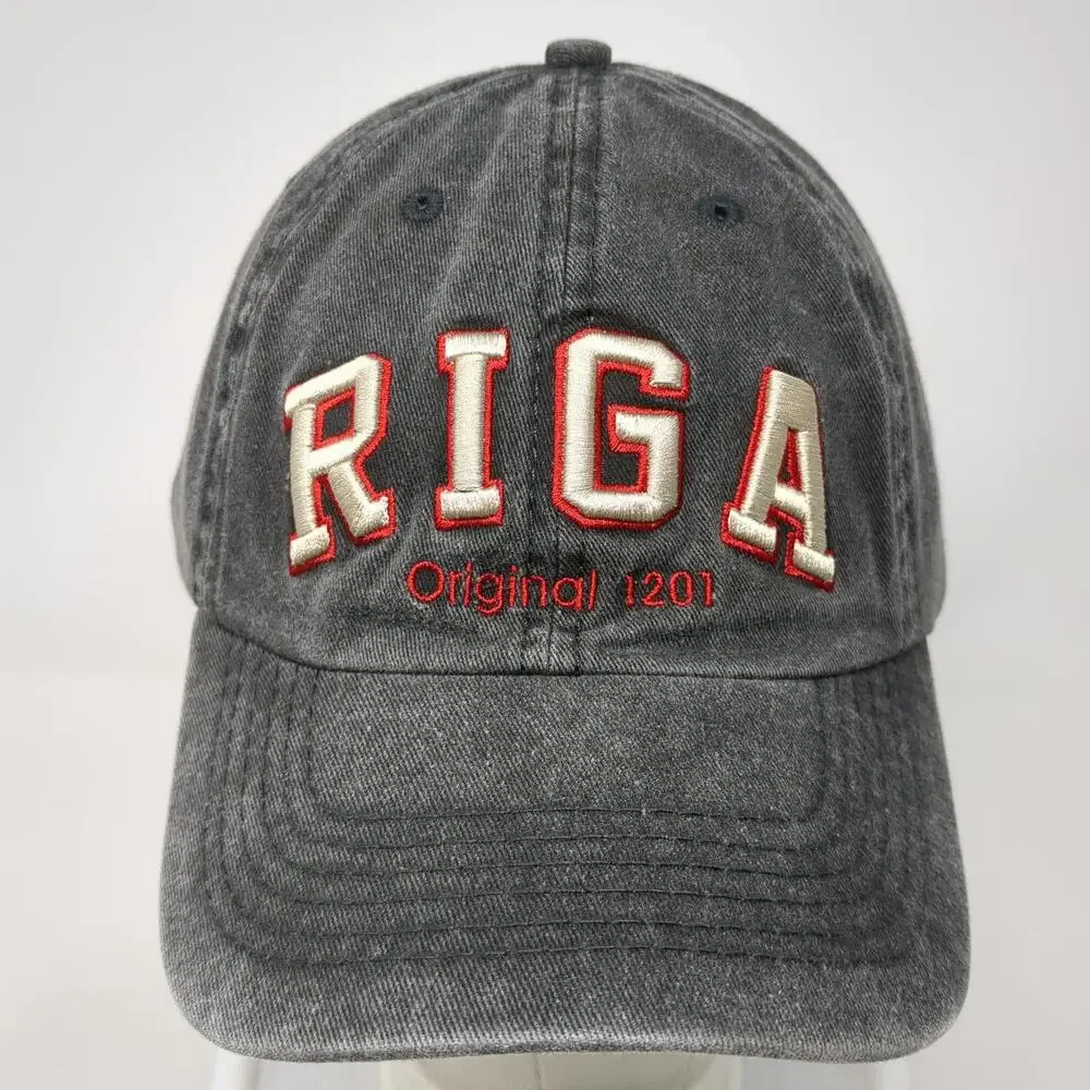 Robin Ruth Baseball Cap Gray OSFM Riga Latvia Souvenir Travel Hat Cotton Logo